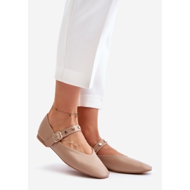 Ballerine In Eco Pelle Con Cintura Beige Alcionora 1