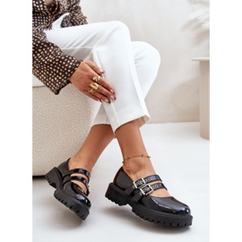 Scarpe Da Donna Con Cinturini In Terione Vernice Nera nero 1