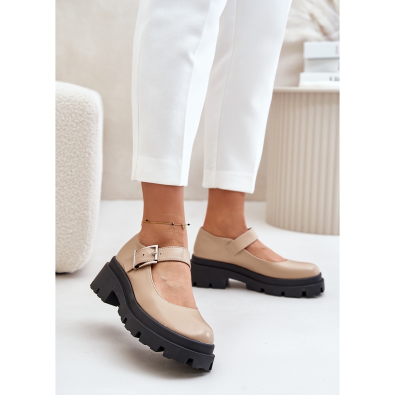 Scarpe Da Donna Beige Con Fibbia Plikuria 2