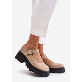 Scarpe Da Donna Beige Con Fibbia Plikuria 1