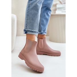 Stivali Wellington da donna con inserti elastici, colore rosa sporco Ciariel 2