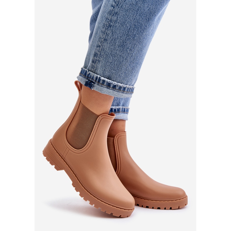 Stivali Wellington Da Donna Con Inserti Elastici, Marrone Ciariel beige 1