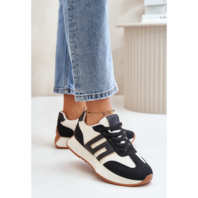 Sneakers da Donna, Scarpe Sportive con Plateau, Thari Nero 2