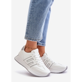 Sneakers da Donna, Scarpe Sportive con Plateau, Thari Bianche e Grigie bianca 1