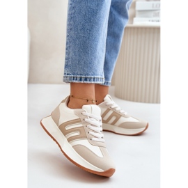 Sneakers da Donna, Scarpe Sportive con Plateau, Thari Beige 2