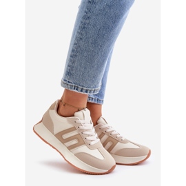 Sneakers da Donna, Scarpe Sportive con Plateau, Thari Beige 1