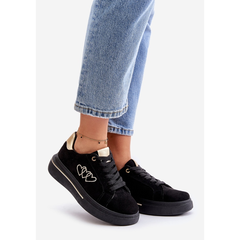 Sneakers Platform Da Donna Con Cuori Nero Avirorae 1