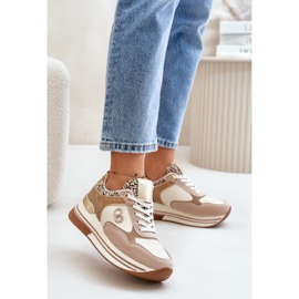 Sneakers con plateau da donna Beige Debizia 2