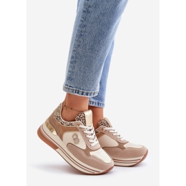 Sneakers con plateau da donna Beige Debizia 1