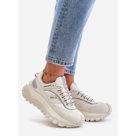 Sneakers in pelle da donna sulla piattaforma Big Star OO274A221 Sistema HI-POLY Bianco 1