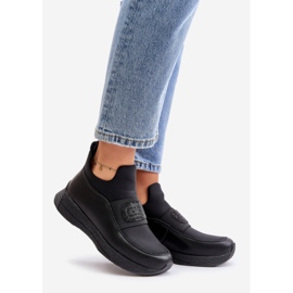 Scarpe sportive con plateau in pelle nere Artiker 55C0035 nero 1