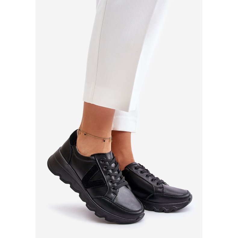 Scarpe sportive in pelle da donna Vinceza 7918 Nere nero 1