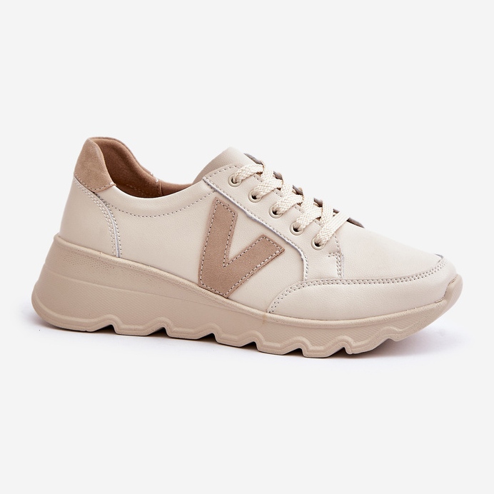 Scarpe sportive in pelle da donna Vinceza 7918 Beige 1