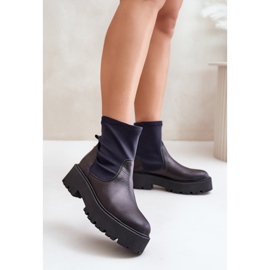 Zazoo 2947 Stivali Slip-On da Donna In Pelle Naturale, Nero 2