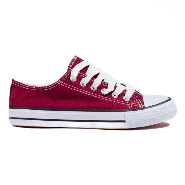 Sneakers basse Shelovet da donna di colore bordeaux rosso 1