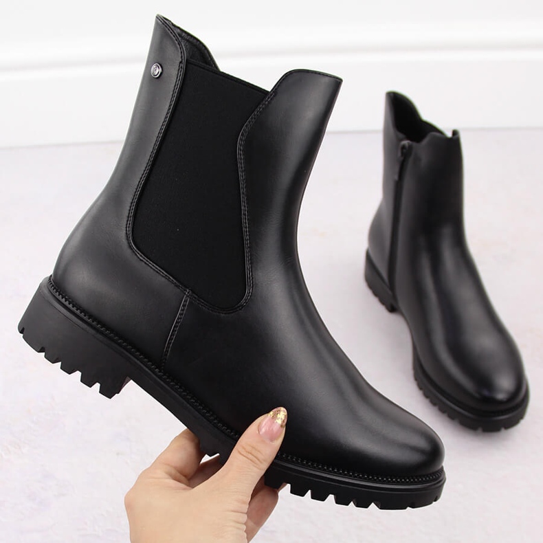Stivaletti Chelsea isolanti da donna, neri, Potocki 12418 nero 1