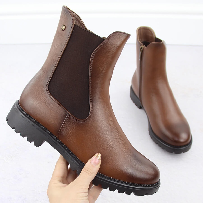 Stivaletti Chelsea isolanti da donna marrone Potocki 12418 1