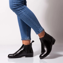 Stivaletti Chelsea bassi da donna, in pelle nera Butdam Btk nero 1