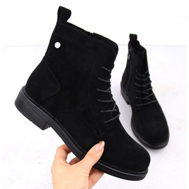 Stivali da donna in camoscio nero by Sergio Leone BT590 1