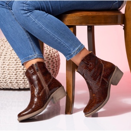 Stivali texani da donna in pelle di cammello Butdam KW-1 marrone 2