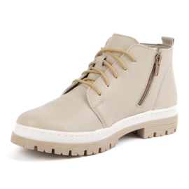 WASAK Stivaletti invernali da donna in pelle 0689W, colore beige 1