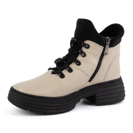 WASAK Stivaletti invernali da donna in pelle 0736W, colore beige 1