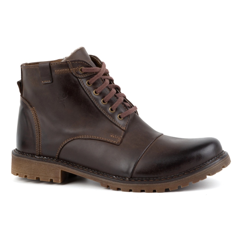 Olivier Stivali invernali in pelle da uomo 137 Marrone – Scarpe comode con cerniera, perfette per le giornate più fredde 1