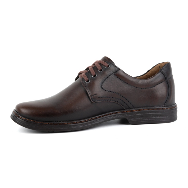 KOMODO Scarpe da uomo in pelle naturale, stringate 933KOM, marrone scuro nero 1