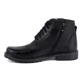 Olivier Stivali invernali in pelle da uomo 137 blu navy – Scarpe con cerniera 1