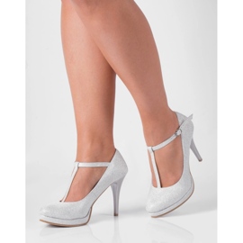BUTDAM Mariola Comode scarpe da sposa con plateau e cinturini argento 1