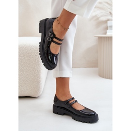 Scarpe da donna in vernice con cinturini, Rialuna Nero 2