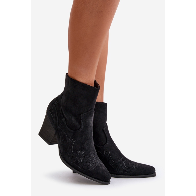 Stivali texani con tacco alto, Eco suede, Arabelline nere nero 1