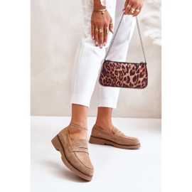 Mocassini Classici da Donna in Eco Camoscio, Beige Belania 2