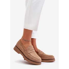 Mocassini Classici da Donna in Eco Camoscio, Beige Belania 1