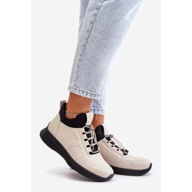 Scarpe sportive in pelle coibentate con cerniera Artiker 55C0038 Beige 1