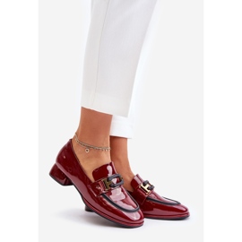 Scarpe da donna in vernice su un blocco Artiker 55C0103 Borgogna rosso 1