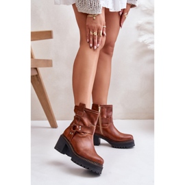 Stivali In Pelle Da Donna Con Cerniera Lewski 3435 Marrone 2
