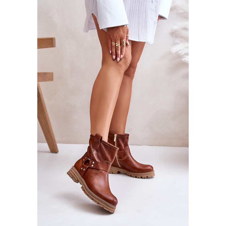Stivali Bassi in Pelle da Donna Lewski 3610 Marrone 2