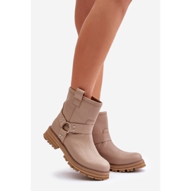 Stivali Bassi da Donna in Pelle Lewski 3610 Beige 1