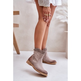 Lewski Shoes Stivali Bassi Bassi da Donna Scamosciati Lewski 3624 Cappuccino beige 2