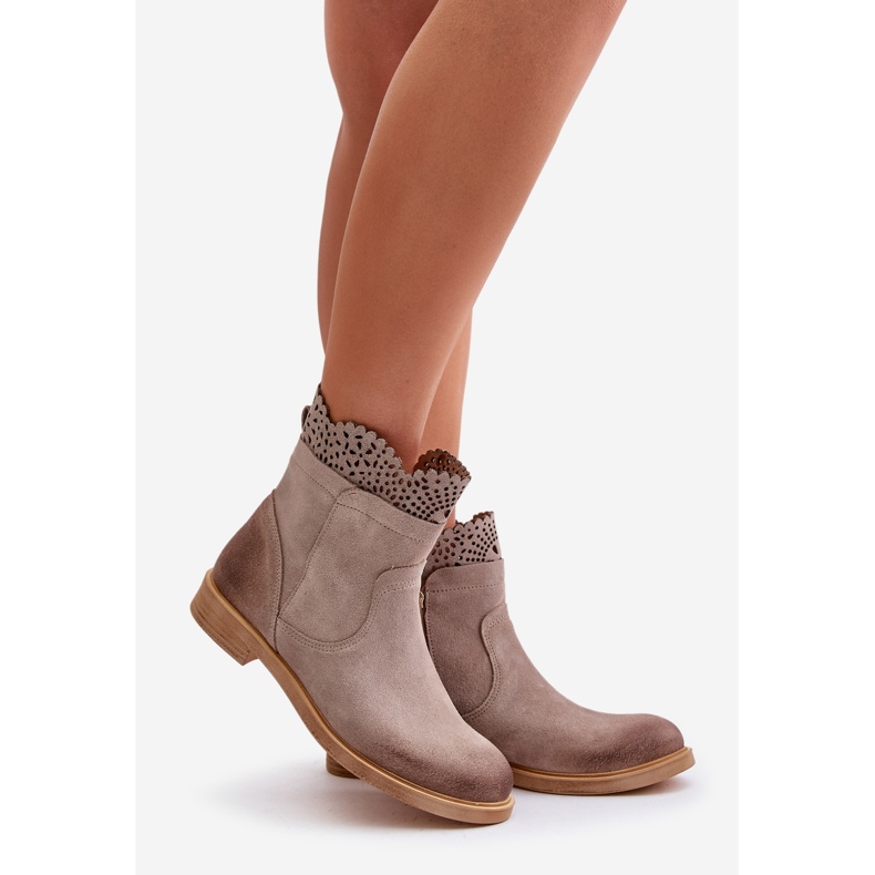 Lewski Shoes Stivali Bassi Bassi da Donna Scamosciati Lewski 3624 Cappuccino beige 1