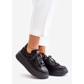 Scarpe sportive in pelle sulla piattaforma Maciejka 06191-42 Nere nero 1