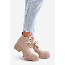 Zazoo 2952 Stivaletto In Pelle Beige Con Decorazione Oro 1