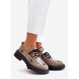 Scarpe da Donna in Vernice con Decori, in Pelle Naturale Artiker 55C1010 Beige Scuro 1