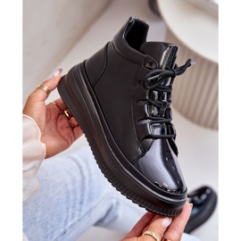 Scarpe sportive con plateau in vernice leggera Pelle naturale Artiker 55C1049 Nere nero 2