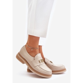Zazoo 20174 Scarpe eleganti in pelle con tacco piatto da donna, Beige 1