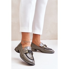 Scarpe da donna laccate su blocco con decoro Artiker 55C0412 Grigio 2