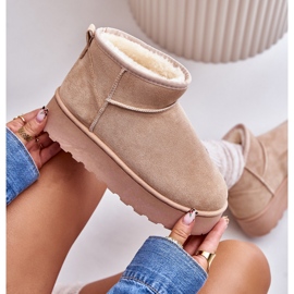 Stivali da neve con plateau da donna e fodera in pelliccia, Xamella Beige 1