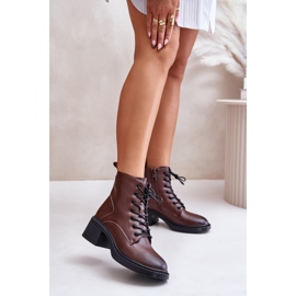 Stivali Isolanti da Donna con Tacco Basso in Pelle Naturale Vinceza 66722 Marrone 2