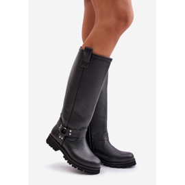 Stivali sopra il ginocchio da donna in pelle Lewski 3615 Neri nero 1